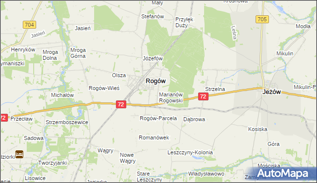 mapa Marianów Rogowski, Marianów Rogowski na mapie Targeo