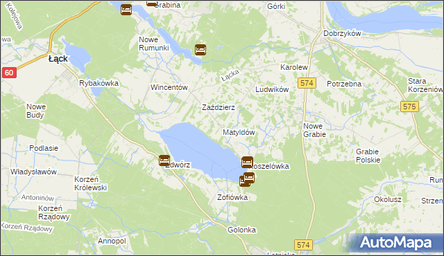 mapa Matyldów gmina Łąck, Matyldów gmina Łąck na mapie Targeo