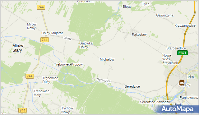 mapa Michałów gmina Iłża, Michałów gmina Iłża na mapie Targeo