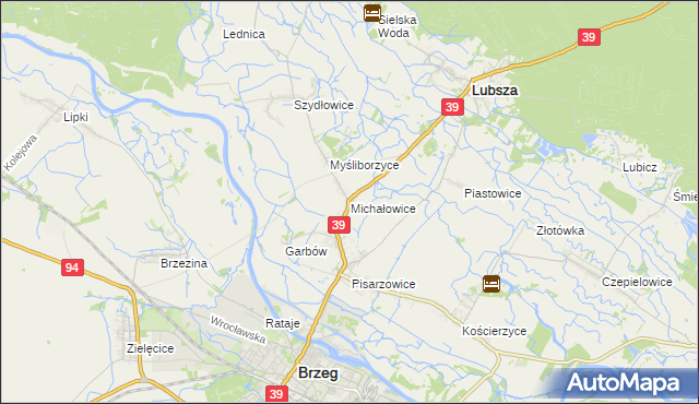 mapa Michałowice gmina Lubsza, Michałowice gmina Lubsza na mapie Targeo