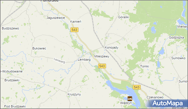 mapa Mileszewy, Mileszewy na mapie Targeo