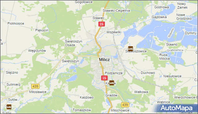 mapa Milicz, Milicz na mapie Targeo
