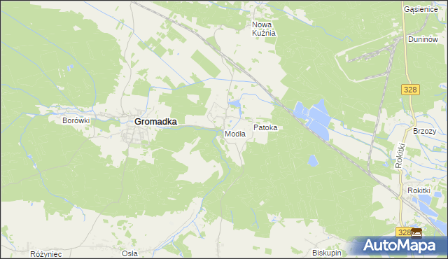 mapa Modła gmina Gromadka, Modła gmina Gromadka na mapie Targeo
