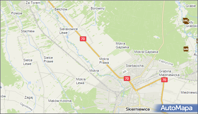 mapa Mokra Prawa, Mokra Prawa na mapie Targeo