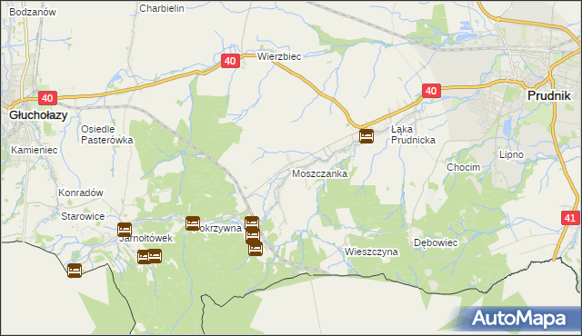 mapa Moszczanka gmina Prudnik, Moszczanka gmina Prudnik na mapie Targeo