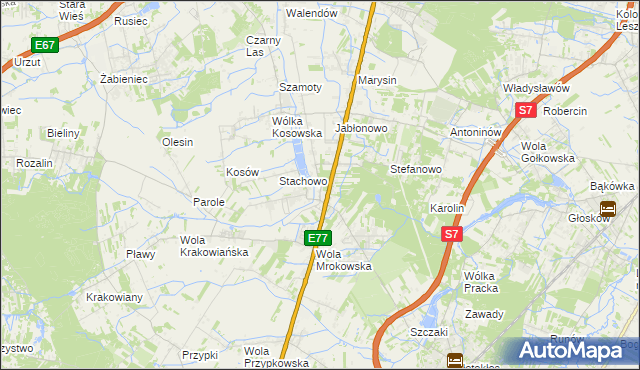 mapa Mroków gmina Lesznowola, Mroków gmina Lesznowola na mapie Targeo