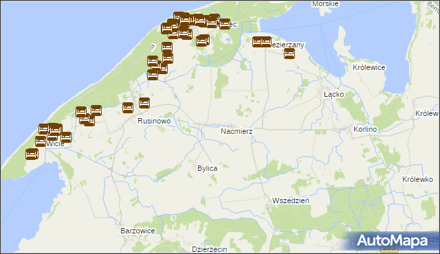 mapa Nacmierz, Nacmierz na mapie Targeo
