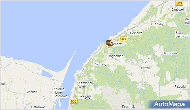 mapa Nadbrzeże gmina Tolkmicko, Nadbrzeże gmina Tolkmicko na mapie Targeo