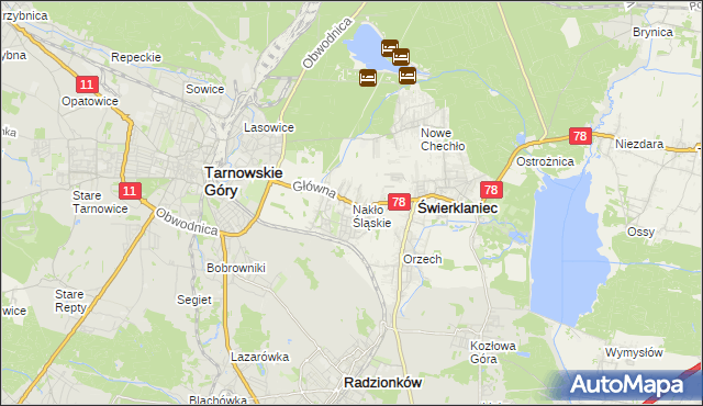 mapa Nakło Śląskie, Nakło Śląskie na mapie Targeo
