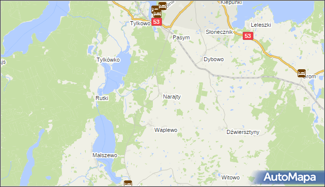 mapa Narajty, Narajty na mapie Targeo