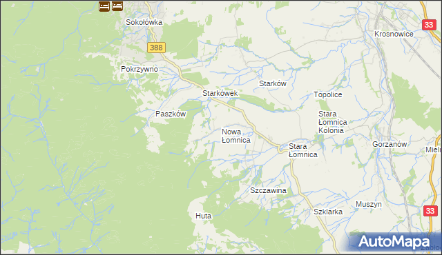 mapa Nowa Łomnica, Nowa Łomnica na mapie Targeo