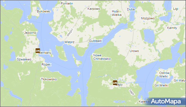 mapa Nowe Chmielówko, Nowe Chmielówko na mapie Targeo