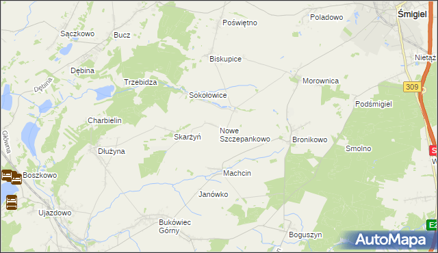 mapa Nowe Szczepankowo, Nowe Szczepankowo na mapie Targeo