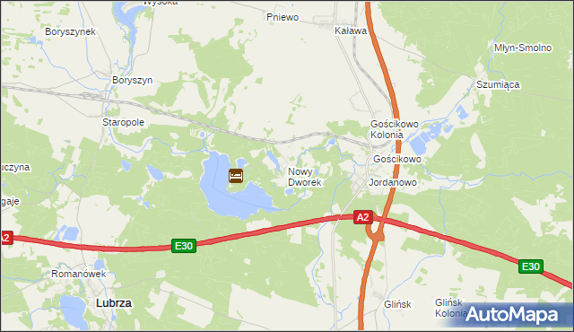 mapa Nowy Dworek gmina Świebodzin, Nowy Dworek gmina Świebodzin na mapie Targeo