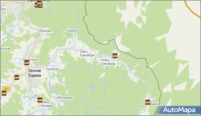 mapa Nowy Gierałtów, Nowy Gierałtów na mapie Targeo