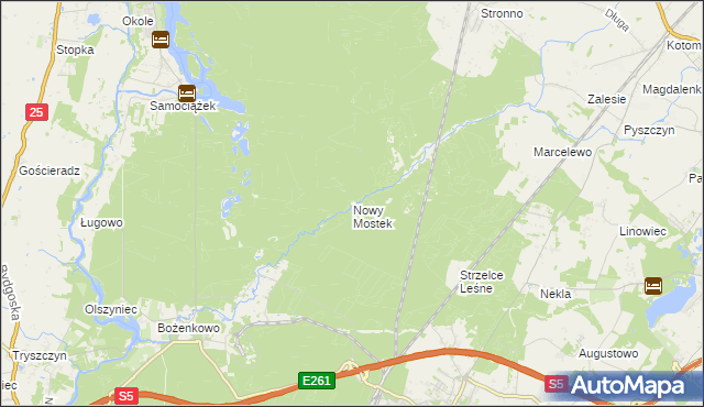 mapa Nowy Mostek, Nowy Mostek na mapie Targeo