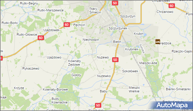 mapa Nużewo, Nużewo na mapie Targeo