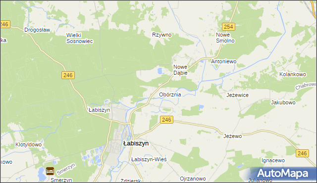 mapa Obórznia, Obórznia na mapie Targeo