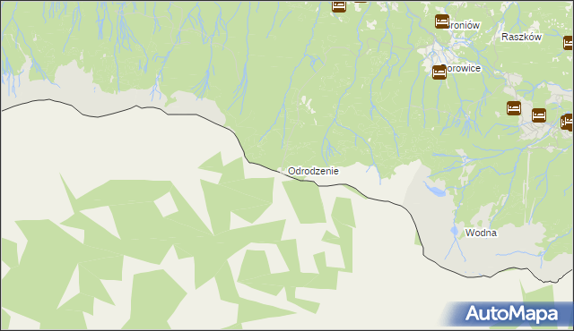 mapa Odrodzenie gmina Podgórzyn, Odrodzenie gmina Podgórzyn na mapie Targeo