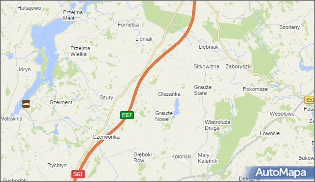 mapa Olszanka gmina Szypliszki, Olszanka gmina Szypliszki na mapie Targeo