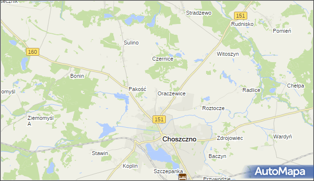mapa Oraczewice, Oraczewice na mapie Targeo