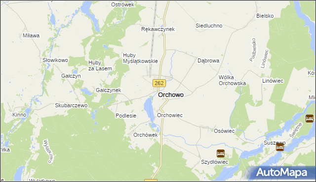 mapa Orchowo, Orchowo na mapie Targeo