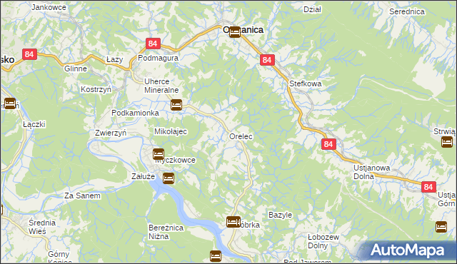 mapa Orelec, Orelec na mapie Targeo