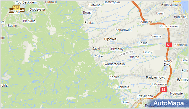 mapa Ostre, Ostre na mapie Targeo