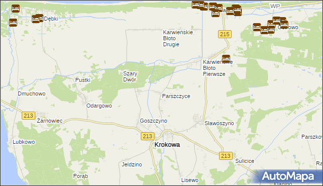 mapa Parszczyce, Parszczyce na mapie Targeo