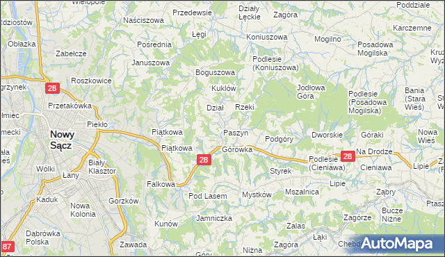 mapa Paszyn, Paszyn na mapie Targeo