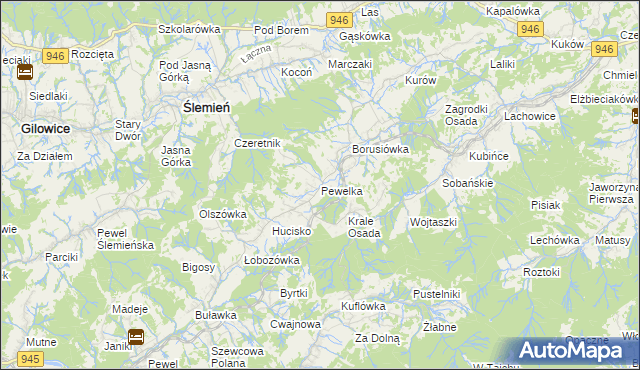 mapa Pewelka, Pewelka na mapie Targeo