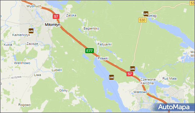 mapa Piławki, Piławki na mapie Targeo