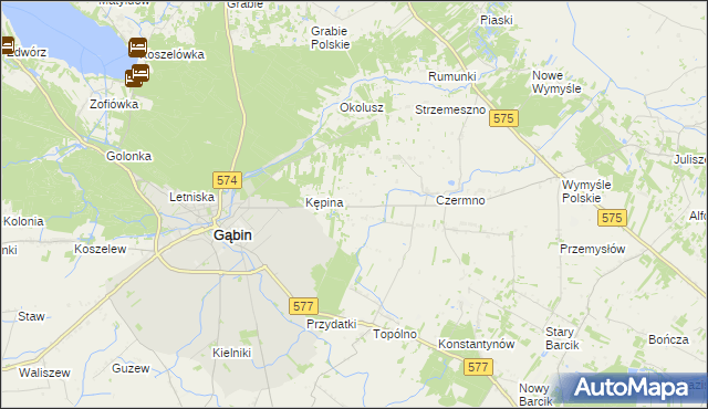 mapa Plebanka gmina Gąbin, Plebanka gmina Gąbin na mapie Targeo