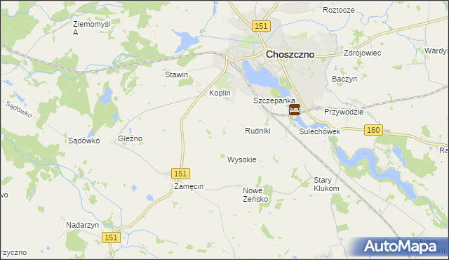 mapa Płoki gmina Choszczno, Płoki gmina Choszczno na mapie Targeo