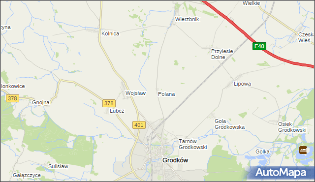 mapa Polana gmina Grodków, Polana gmina Grodków na mapie Targeo