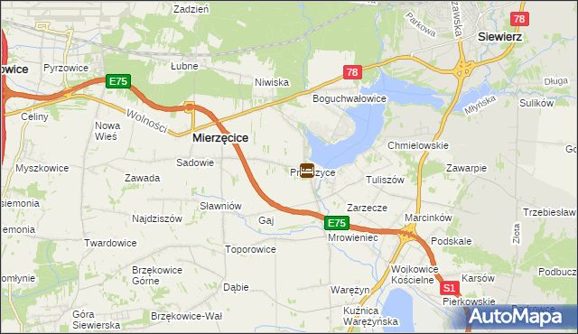 mapa Przeczyce, Przeczyce na mapie Targeo