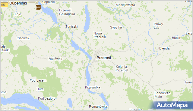 mapa Przerośl, Przerośl na mapie Targeo