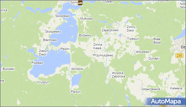 mapa Przymuszewo gmina Brusy, Przymuszewo gmina Brusy na mapie Targeo