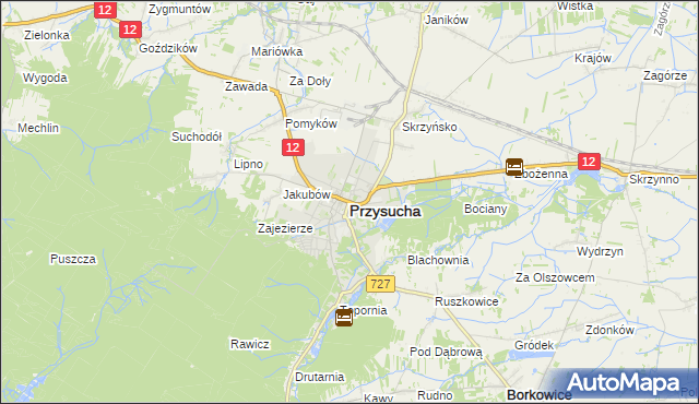 mapa Przysucha, Przysucha na mapie Targeo