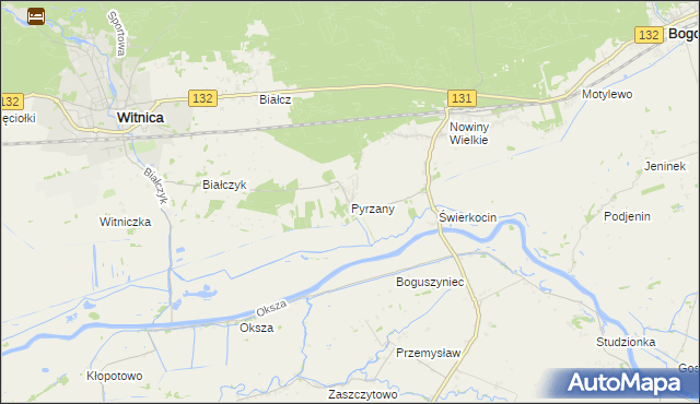 mapa Pyrzany, Pyrzany na mapie Targeo