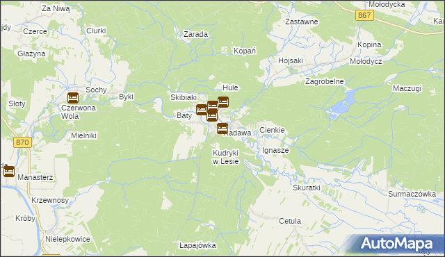 mapa Radawa, Radawa na mapie Targeo