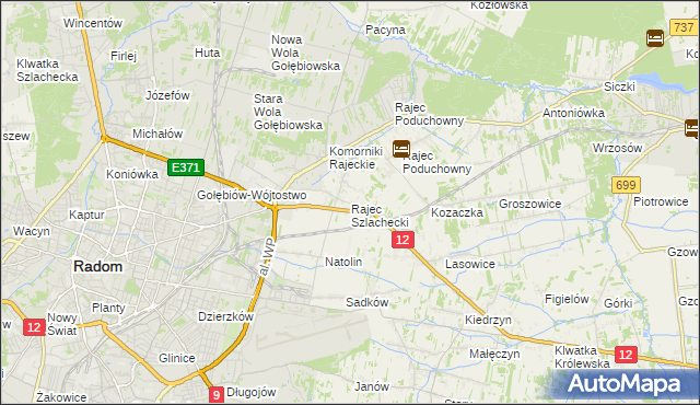 mapa Rajec Szlachecki, Rajec Szlachecki na mapie Targeo