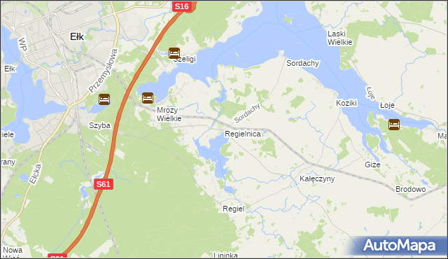 mapa Regielnica, Regielnica na mapie Targeo