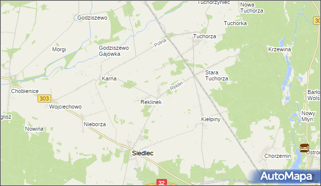 mapa Reklin, Reklin na mapie Targeo