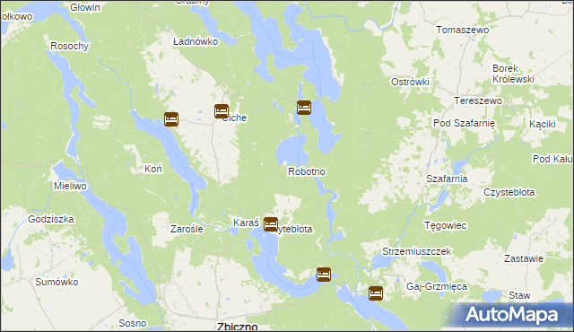 mapa Robotno, Robotno na mapie Targeo