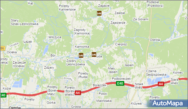 mapa Ruda gmina Sędziszów Małopolski, Ruda gmina Sędziszów Małopolski na mapie Targeo