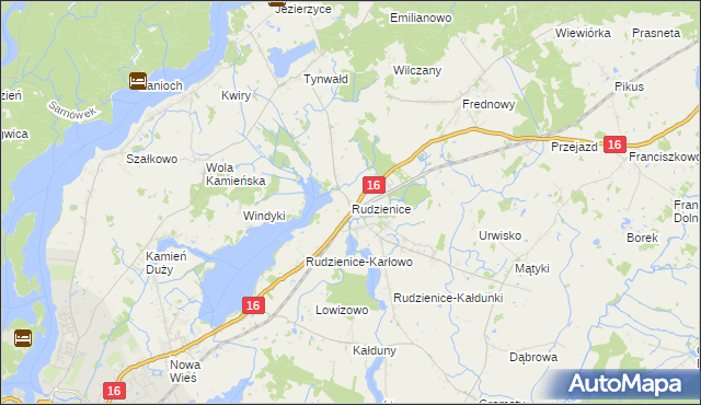mapa Rudzienice, Rudzienice na mapie Targeo