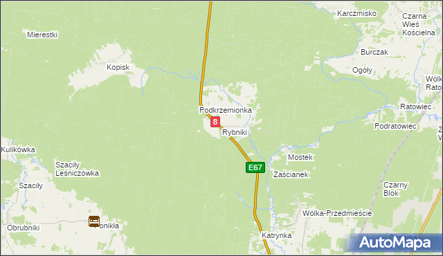 mapa Rybniki, Rybniki na mapie Targeo
