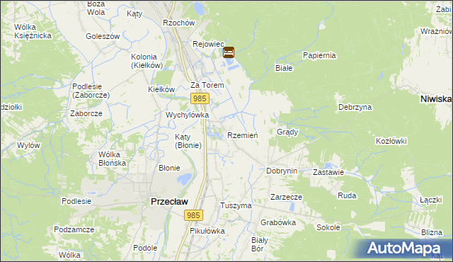 mapa Rzemień, Rzemień na mapie Targeo