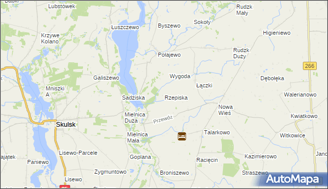 mapa Rzepiska gmina Piotrków Kujawski, Rzepiska gmina Piotrków Kujawski na mapie Targeo